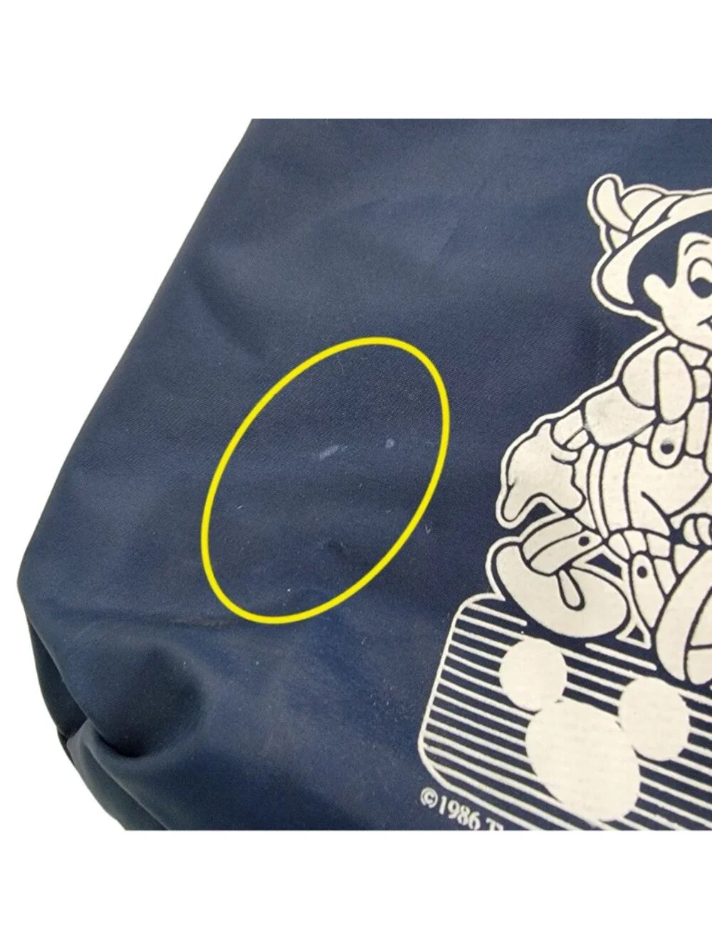 Vintage 80s Disney Backpack Vinyl Pinocchio Bag Blue White Medium Women Child